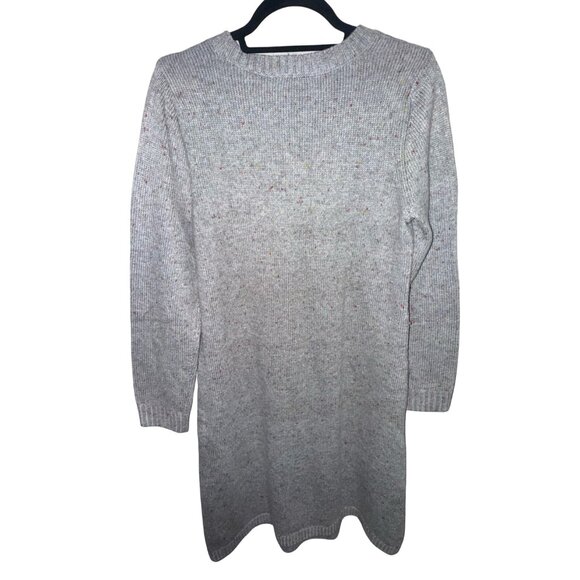 Talbots Cable Knit Gray Sweater Dress With Multi-Colored Speckles All Over Sz M - Picture 7 of 15